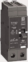 Square D - 30 Amp, 480Y/277 Volt, 2 Pole, Bolt On Miniature Circuit Breaker - 18 kA Breaking Capacity, 12, 14 AWG - Exact Industrial Supply