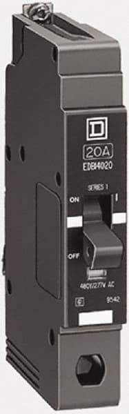 Square D - 40 Amp, 277 V, 1 Pole, Bolt On Miniature Circuit Breaker - 18 kA Breaking Capacity, 12, 14 AWG - Exact Industrial Supply