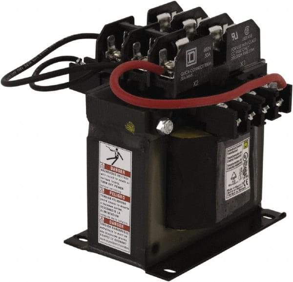 Square D - 300 VA, Top Mount Fuse Block Control Transformer - 4.7 Inch Deep - Exact Industrial Supply