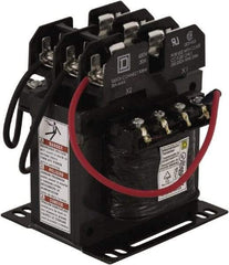 Square D - 200 VA, Top Mount Fuse Block Control Transformer - 50/60 Hz, 3.59 Inch Deep x 4-1/2 Inch High - Exact Industrial Supply
