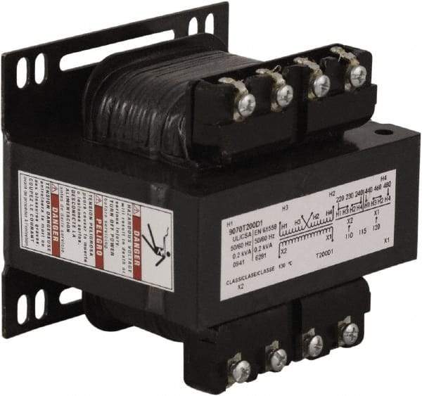 Square D - 1 Phase, 200 VA, Control Transformer - 176°F Temp Rise - Exact Industrial Supply