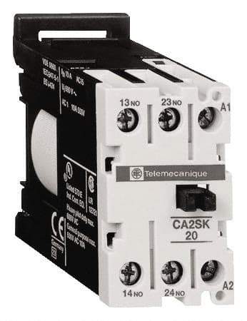 Schneider Electric - NC/NO, 230 VAC at 50/60 Hz Control Relay - DIN Rail Mount - Exact Industrial Supply