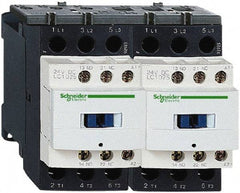 Schneider Electric - 3 Pole, 24 Coil VAC at 50/60 Hz, 18 Amp at 440 VAC, Reversible IEC Contactor - 1 Phase hp: 1 at 115 VAC, 3 at 230/240 VAC, 3 Phase hp: 10 at 460/480 VAC, 15 at 575/600 VAC, 5 at 200/208 VAC, 5 at 230/240 VAC - Exact Industrial Supply