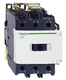 Schneider Electric - 3 Pole, 120 Coil VAC at 50/60 Hz, 95 Amp at 440 VAC, Nonreversible IEC Contactor - Bureau Veritas, CCC, CSA C22.2 No. 14, DNV, EN/IEC 60947-4-1, EN/IEC 60947-5-1, GL, GOST, LROS, RINA, UL 508 - Exact Industrial Supply