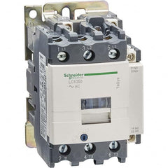 Schneider Electric - 3 Pole, 220 Coil VAC at 50/60 Hz, 50 Amp at 440 VAC and 80 Amp at 440 VAC, Nonreversible IEC Contactor - Exact Industrial Supply