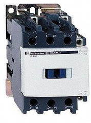 Schneider Electric - 3 Pole, 120 Coil VAC at 60 Hz, 50 Amp at 440 VAC and 80 Amp at 440 VAC, Nonreversible IEC Contactor - 1 Phase hp: 3 at 115 VAC, 7.5 at 230/240 VAC, 3 Phase hp: 15 at 200/208 VAC, 15 at 230/240 VAC, 40 at 460/480 VAC, 40 at 575/600 VAC - Exact Industrial Supply
