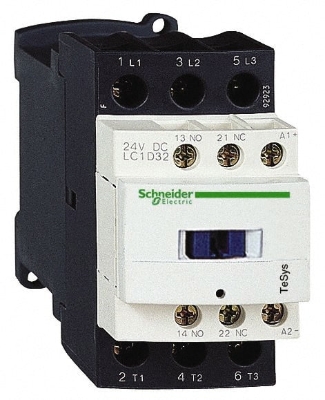 Schneider Electric - 3 Pole, 120 Coil VAC at 50/60 Hz, 32 Amp at 440 VAC and 50 Amp at 440 VAC, Nonreversible IEC Contactor - Exact Industrial Supply