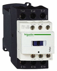 Schneider Electric - 3 Pole, 24 Coil VDC, 32 Amp at 440 VAC and 50 Amp at 440 VAC, Nonreversible IEC Contactor - 1 Phase hp: 2 at 115 VAC, 5 at 230/240 VAC, 3 Phase hp: 10 at 230/240 VAC, 20 at 460/480 VAC, 30 at 575/600 VAC, 7.5 at 200/208 VAC - Exact Industrial Supply