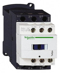 Schneider Electric - 3 Pole, 240 Coil VAC at 50/60 Hz, 18 Amp at 440 VAC and 32 Amp at 440 VAC, Nonreversible IEC Contactor - 1 Phase hp: 1 at 115 VAC, 3 at 230/240 VAC, 3 Phase hp: 10 at 460/480 VAC, 15 at 575/600 VAC, 5 at 200/208 VAC, 5 at 230/240 VAC - Exact Industrial Supply