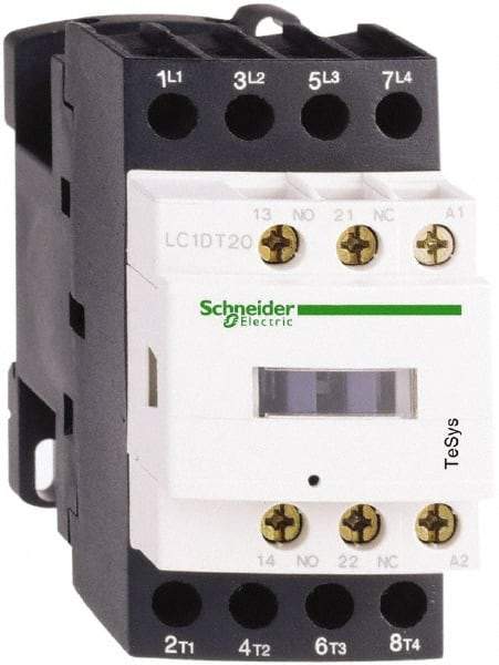 Schneider Electric - 4 Pole, 110 Coil VAC at 50/60 Hz, 40 Amp at 440 VAC, Nonreversible IEC Contactor - Bureau Veritas, CCC, CSA, CSA C22.2 No. 14, DNV, EN/IEC 60947-4-1, EN/IEC 60947-5-1, GL, GOST, LROS, RINA, UL 508, UL Listed - Exact Industrial Supply