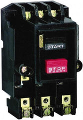 Square D - 3 Poles, 27 Amp, M-0 NEMA, Open Pushbutton Manual Motor Starter - 3 hp at 200 to 230 VAC & 5 hp at 380 to 575 VAC, CSA & UL Listed - Exact Industrial Supply
