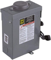 Square D - 30 Amp, 120/240 V, 2 Pole Fused Safety Switch - NEMA 3R, 2 hp at 120 VAC, 3 hp at 240 VAC (Single Phase), DPST Contact Form - Exact Industrial Supply