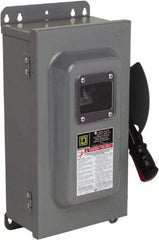 Square D - 60 Amp, 600 VAC/VDC, 3 Pole Nonfused Safety Switch - NEMA 12 & 3R, 30 hp at 600 VAC (Single Phase), 60 hp at 600 VAC, 30 hp at 600 VDC (Triple Phase) - Exact Industrial Supply