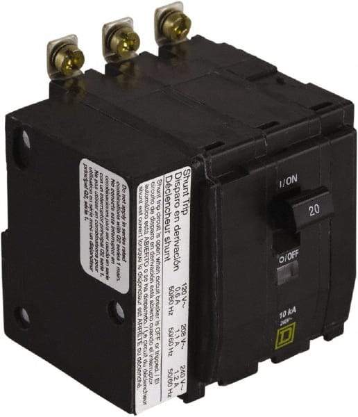 Square D - 60 Amp, 240 VAC, 3 Pole, Bolt On Miniature Circuit Breaker - 8-2 AWG - Exact Industrial Supply