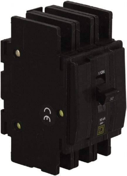Square D - 50 Amp, 240 VAC, 3 Pole, Panel Mount Miniature Circuit Breaker - 14-2 AWG - Exact Industrial Supply