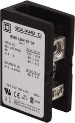 Square D - 1 Pole, 175 (Copper) Amp, Phenolic Power Distribution Block - 600 VAC, 1 Primary Connection - Exact Industrial Supply