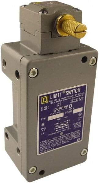 Square D - SPDT, 2NC/2NO, 600 Volt Screw Terminal, Rotary Head Actuator, General Purpose Limit Switch - 1, 2, 4, 6, 12, 13, 6P NEMA Rating, IP67 IPR Rating - Exact Industrial Supply