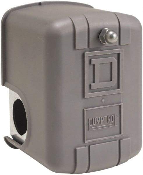 Square D - 1 NEMA Rated, DP, 100 psi, Air Compressor, Electromechanical Pressure and Level Switch - Fixed Pressure, 115 VAC, 3/8 Inch Connector, Screw Terminal, For Use with Power Circuits - Exact Industrial Supply