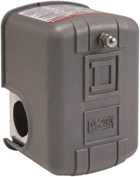 Square D - 1 and 3R NEMA Rated, 50 to 70 psi, Electromechanical Pressure and Level Switch - Adjustable Pressure, 575 VAC, L1-T1, L2-T2 Terminal, For Use with Square D Pumptrol - Exact Industrial Supply