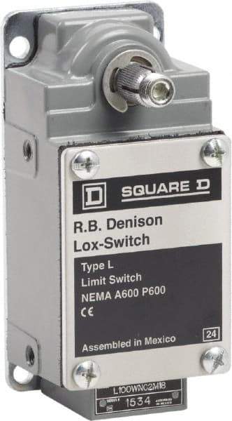 Square D - DPST, 2NC, 600 Volt Screw Terminal, Rotary Spring Return Actuator, General Purpose Limit Switch - 1, 2, 4, 12, 13 NEMA Rating, IP67 IPR Rating - Exact Industrial Supply
