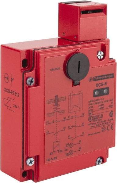 Telemecanique Sensors - NO/2NC Configuration, 24/48 VAC/VDC, Multiple Amp Level, Metal Key Safety Limit Switch - 98mm Wide x 44mm Deep x 146mm High, IP67 Ingress Rating - Exact Industrial Supply