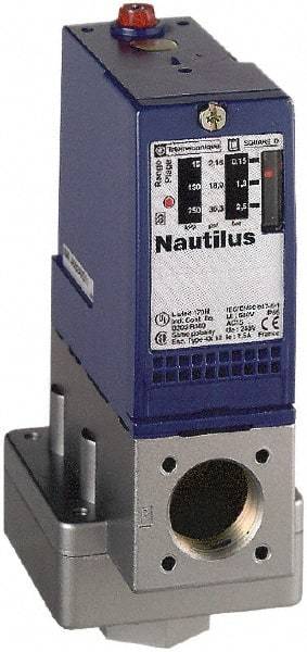 Telemecanique Sensors - 1/4 Inch NPT (Female) Connector, 300 Bar Sensor, Shock and Vibration Resistant, Control Circuit Pressure Sensor - 1.378 Inch Wide, IP66, For Use with OsiSense XM - Exact Industrial Supply