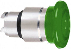 Schneider Electric - 22mm Mount Hole, Extended Mushroom Head, Pushbutton Switch Only - Round, Green Pushbutton, Nonilluminated, Momentary (MO) - Exact Industrial Supply