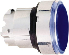 Schneider Electric - 22mm Mount Hole, Flush, Pushbutton Switch Only - Round, Blue Pushbutton, Nonilluminated, Momentary (MO) - Exact Industrial Supply