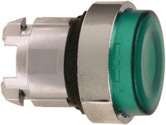 Schneider Electric - 22mm Mount Hole, Extended Straight, Pushbutton Switch Only - Round, Green Pushbutton, Nonilluminated, Momentary (MO) - Exact Industrial Supply