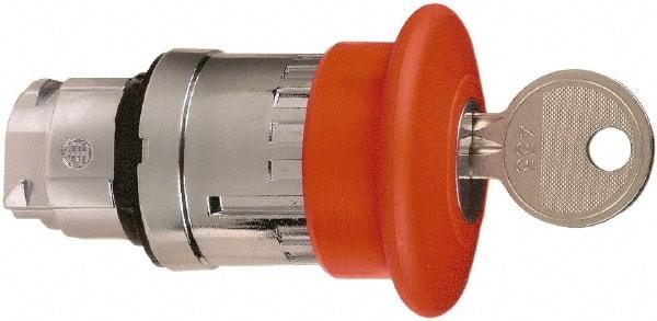 Schneider Electric - 22mm Mount Hole, Extended Mushroom Head, Pushbutton Switch Only - Round, Red Pushbutton, Maintained (MA), Momentary (MO) - Exact Industrial Supply