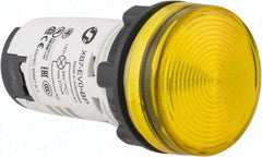 Schneider Electric - 24 V Yellow Lens LED Pilot Light - Round Lens, Screw Clamp Connector, 29mm Wide - Exact Industrial Supply