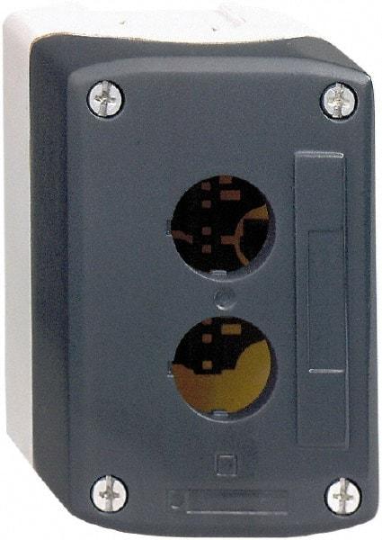 Schneider Electric - 4 Hole, 22mm Hole Diameter, Polycarbonate Pushbutton Switch Enclosure - 13, 4X NEMA Rated - Exact Industrial Supply