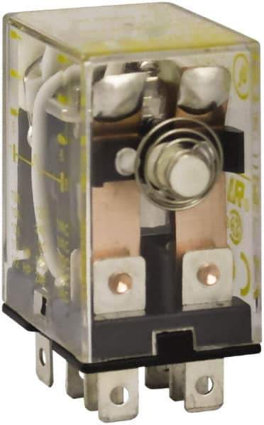 Square D - 1/2 hp at 240 Volt & 1/3 hp at 120 Volt, Electromechanical Plug-in General Purpose Relay - 10 Amp at 240 VAC, DPDT, 24 VAC at 50/60 Hz - Exact Industrial Supply