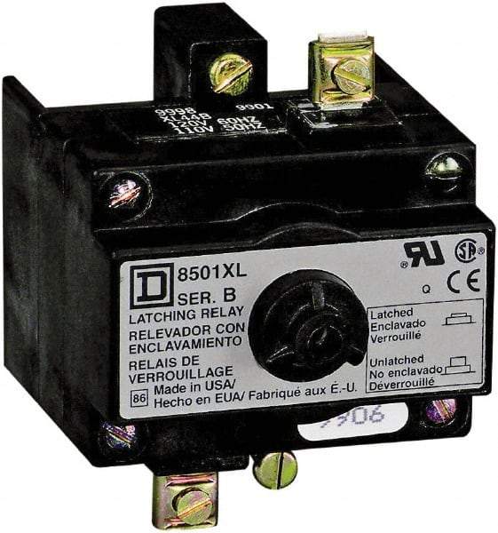 Square D - 110 VAC at 50 Hz, 120 VAC at 60 Hz, Relay Latch Attachment - 8 Inch Long x 5 Inch Wide x 4 Inch High, For Use with Square D - Exact Industrial Supply