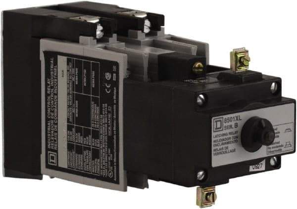 Square D - Electromechanical Screw Clamp General Purpose Relay - 10 Amp at 600 VAC, 4NO, 110 VAC at 50 Hz & 120 VAC at 60 Hz - Exact Industrial Supply
