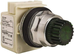Schneider Electric - 30mm Mount Hole, Extended Straight, Pushbutton Switch Only - Round, Green Pushbutton, Momentary (MO), Weatherproof, Dust and Oil Resistant - Exact Industrial Supply