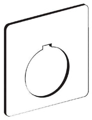 Schneider Electric - Square, Plastic Legend Plate - Blank - White Background, 30mm Hole Diameter, 57 Inch Square - Exact Industrial Supply