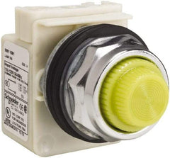 Schneider Electric - 120 VAC Yellow Lens Indicating Light - Screw Clamp Connector - Exact Industrial Supply