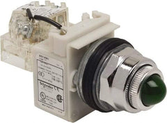 Schneider Electric - 120 VAC Green Lens Indicating Light - Screw Clamp Connector - Exact Industrial Supply