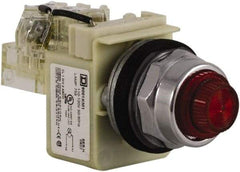 Schneider Electric - Red Lens Press-to-Test Indicating Light - Screw Clamp Connector - Exact Industrial Supply