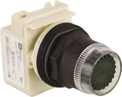 Schneider Electric - 30mm Mount Hole, Extended Straight, Pushbutton Switch Only - Green Pushbutton, Momentary (MO) - Exact Industrial Supply