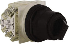 Schneider Electric - 30mm Mount Hole, 2 Position, Knob and Pushbutton Operated, Selector Switch - Black, Maintained (MA), Anticorrosive, Weatherproof, Dust and Oil Resistant - Exact Industrial Supply