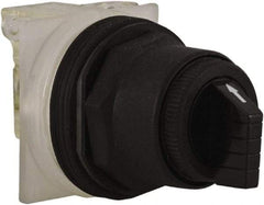 Schneider Electric - 1.18 Inch Mount Hole, 3 Position, Knob and Pushbutton Operated, Selector Switch - Black, Maintained (MA), Anticorrosive, Weatherproof, Dust and Oil Resistant - Exact Industrial Supply