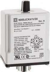 Square D - DPDT Time Delay Relay - 10 Contact Amp, 110 VDC & 120 VAC - Exact Industrial Supply