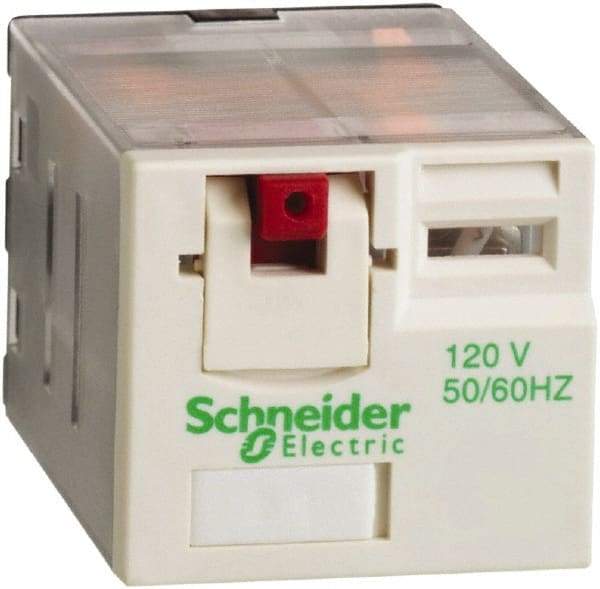 Schneider Electric - 3,750 VA Power Rating, Electromechanical Plug-in General Purpose Relay - 15 Amp at 250 VAC & 28 VDC, 3CO, 120 VAC - Exact Industrial Supply