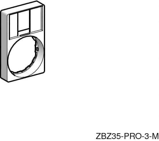 Schneider Electric - Rectangular, Legend Plate - Blank - 22mm Hole Diameter, 30mm Wide x 50mm High - Exact Industrial Supply