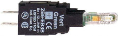 Schneider Electric - 12-24 VAC Blue Lens LED Indicating Light - Quick Connect Connector, Shock Resistant, Vibration Resistant - Exact Industrial Supply