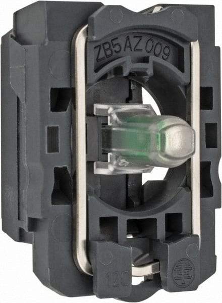 Schneider Electric - 12 V Green Lens LED Indicating Light - Screw Clamp Connector, Vibration Resistant - Exact Industrial Supply