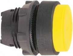 Schneider Electric - 22mm Mount Hole, Extended Straight, Pushbutton Switch Only - Round, Yellow Pushbutton, Nonilluminated, Momentary (MO) - Exact Industrial Supply