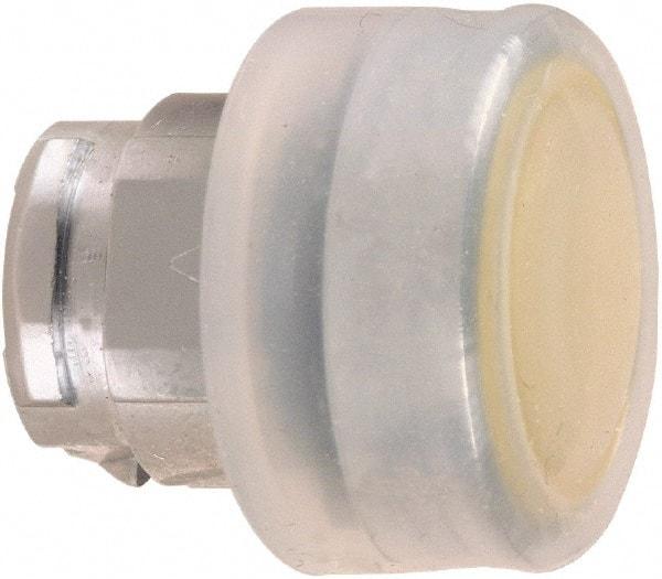 Schneider Electric - 22mm Mount Hole, Extended Straight, Pushbutton Switch Only - Round, Yellow Pushbutton, Nonilluminated, Momentary (MO) - Exact Industrial Supply